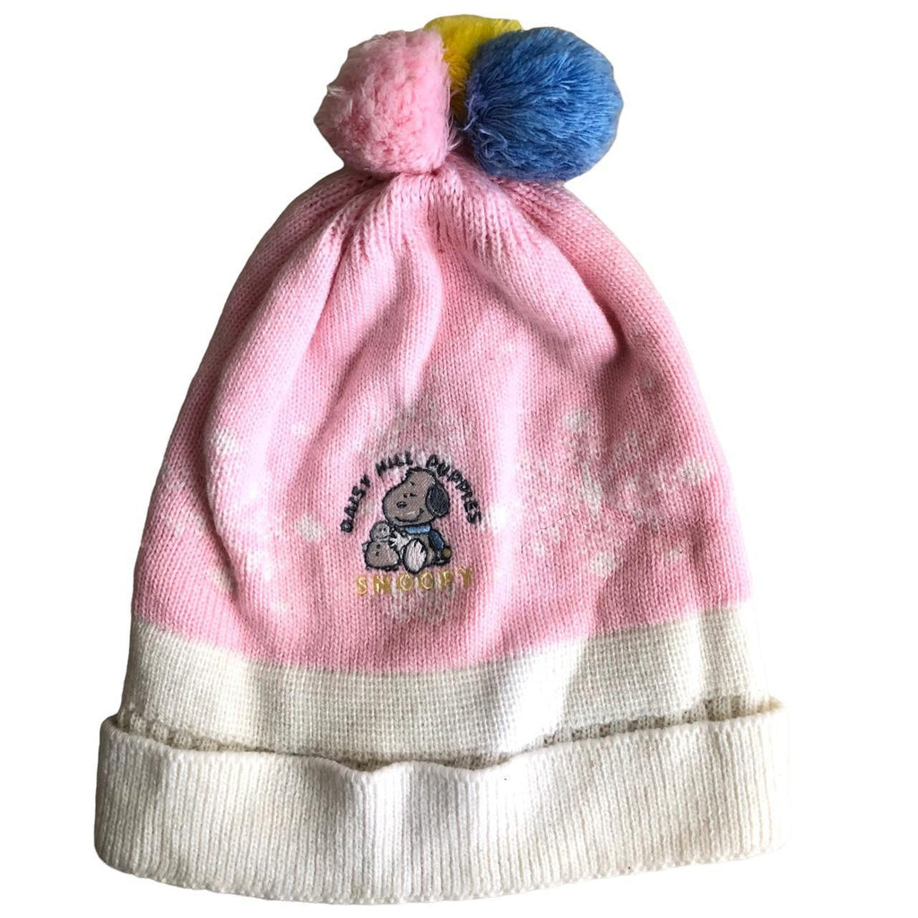 Vtg SNOOPY DAISY CARTOON Peanut United Feature Beanie Hat Cap