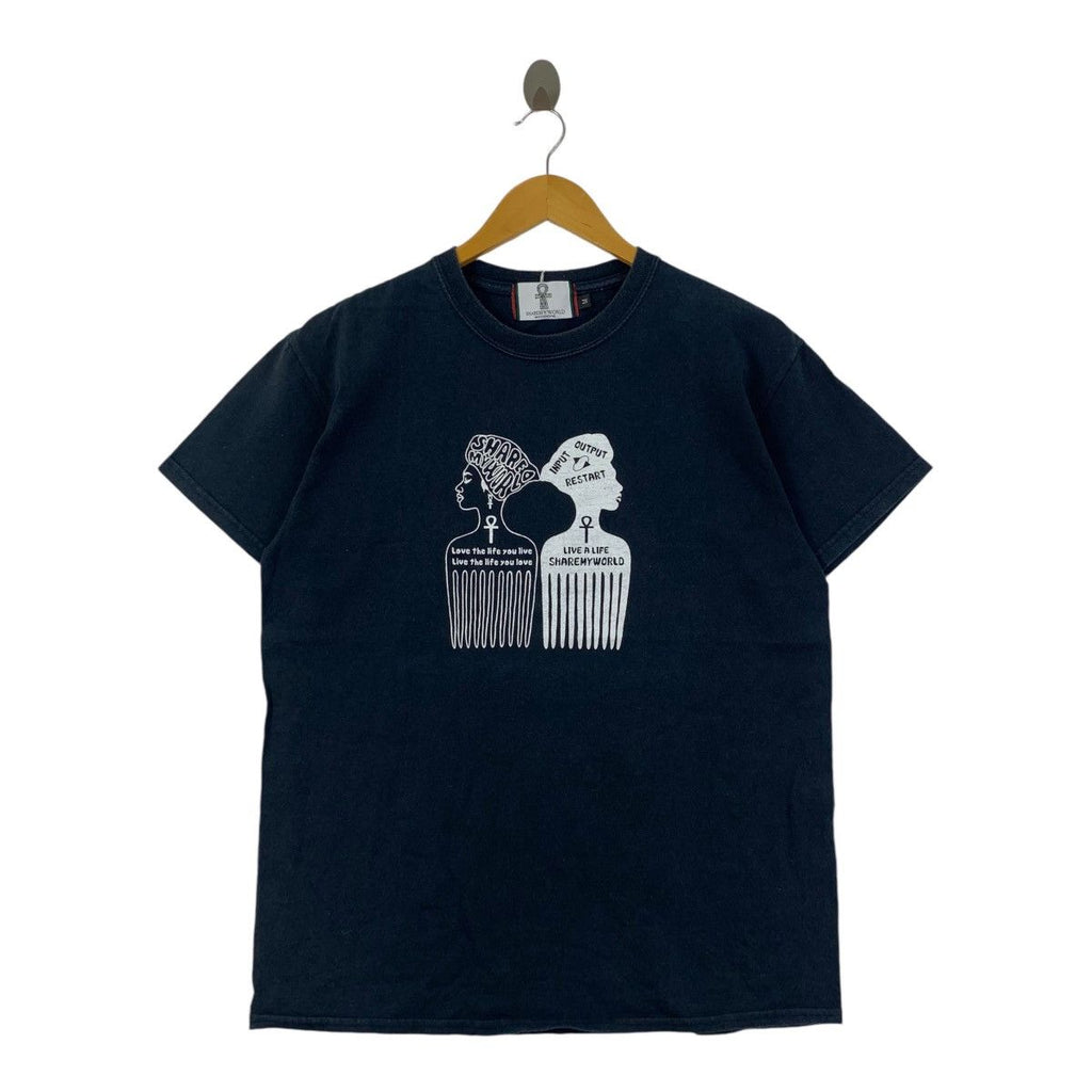 SHARE MY WORLD Input Output Afro Blues Tee Shirt Top Jazz R&amp;B