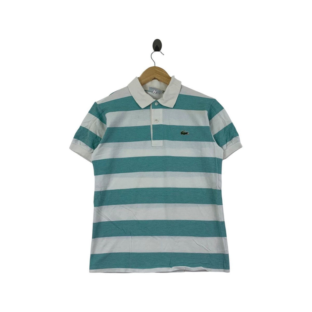 Vintage 90’ LACOSTE FRANCE Embossed Logo Striped Polo Tee Shirt Top Tennis