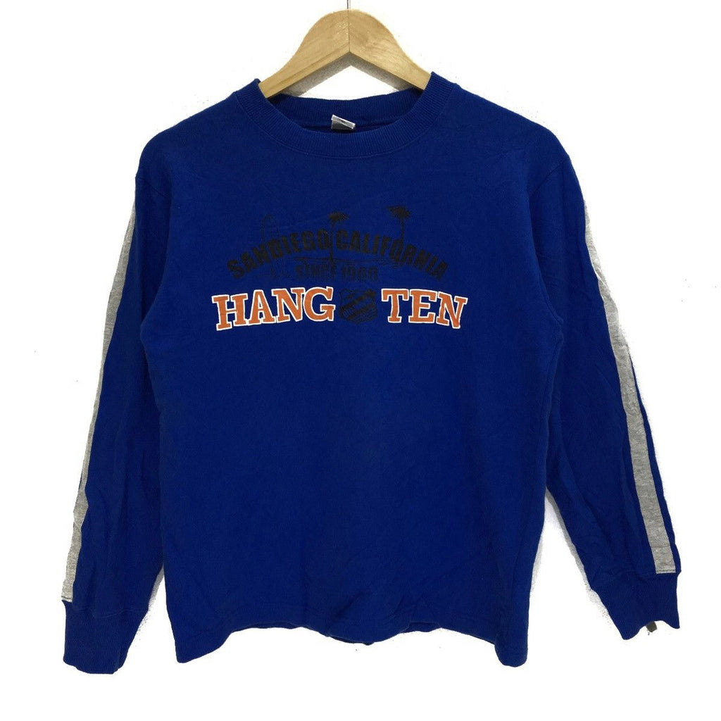Vintage HANG TEN Surfing Sweatshirt Big logo San Diego California Hawaii Pullover Jumper Sweater