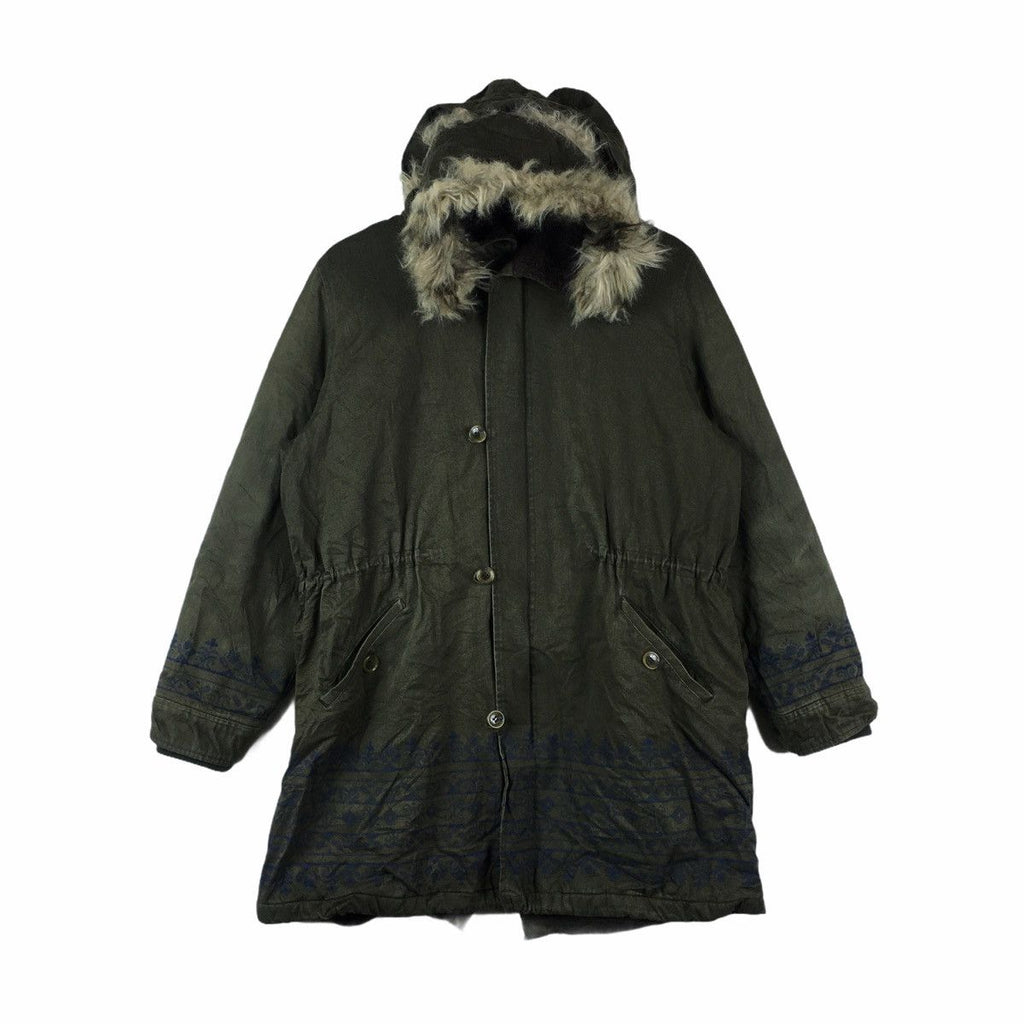TITICACA Thinsulate Thermal Lining Trench Coat Parka Outdoor Jacket Faux Fur Hoodie Windbreaker