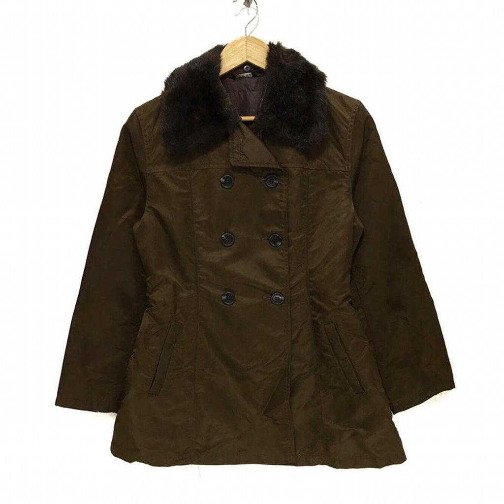 Vintage COMME CA DU MODE by Five Foxes Japan Designer Peacoat Shearling Winter Jacket Coat Snow Ski Jumper Sweater