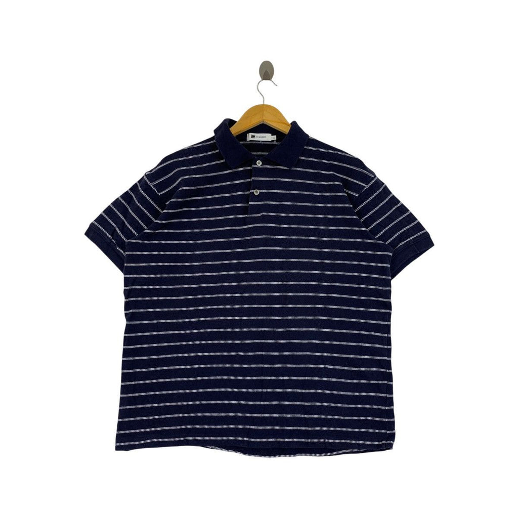 Vintage ISSEY MIYAKE IM Product Design Studio Tee Shirt Top Polo Striped Baggy