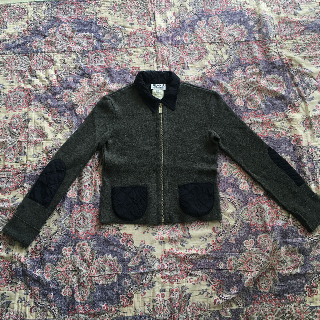 Vintage DOLCE GABBANA D&amp;G JEANS Italy Wool Jacket Zipper Patch Pocket Windbreaker
