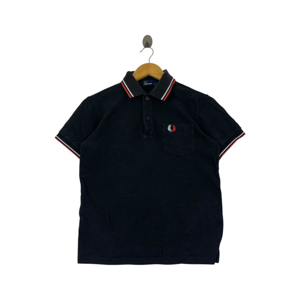 FRED PERRY Red Twin Tipped Laurel Wreath Polo Tee Shirt Top Collar Embossed Logo