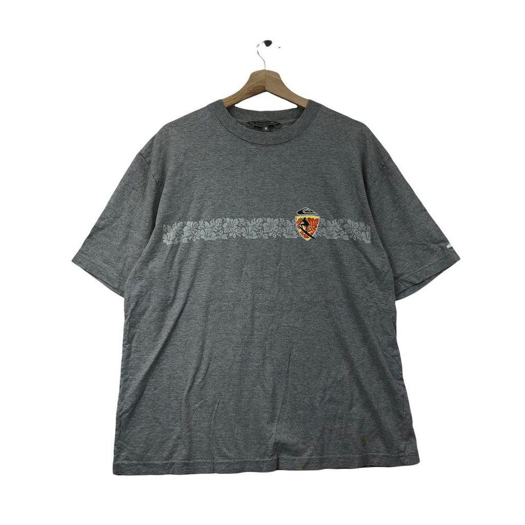 Vtg QUIKSILVER SURFING FLORAL Hawaii Tee Shirt Honolulu Surf Beach
