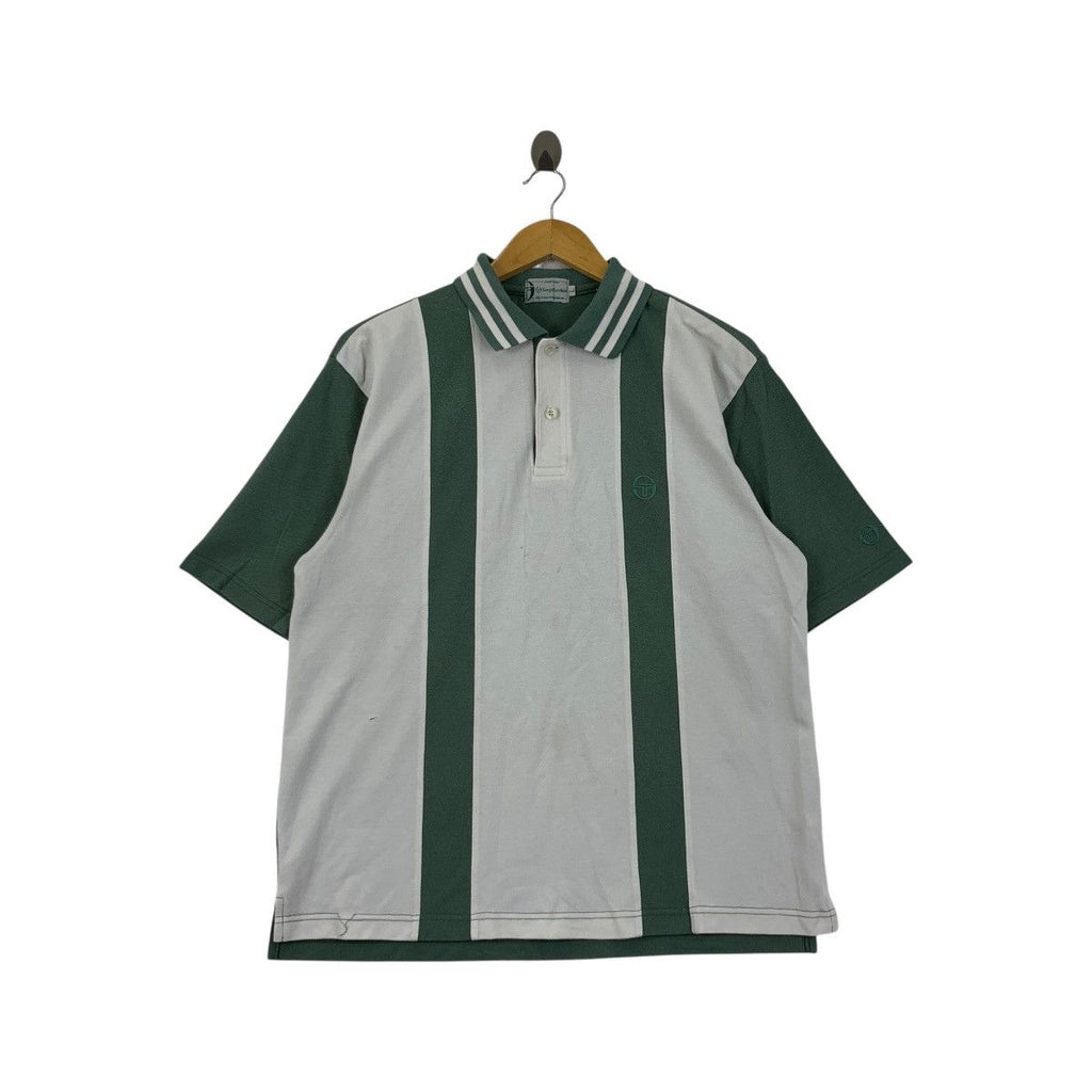Vintage SERGIO TACCHINI ITALY Tennis Baggy Polo Tee Shirt Top Oversized Striped