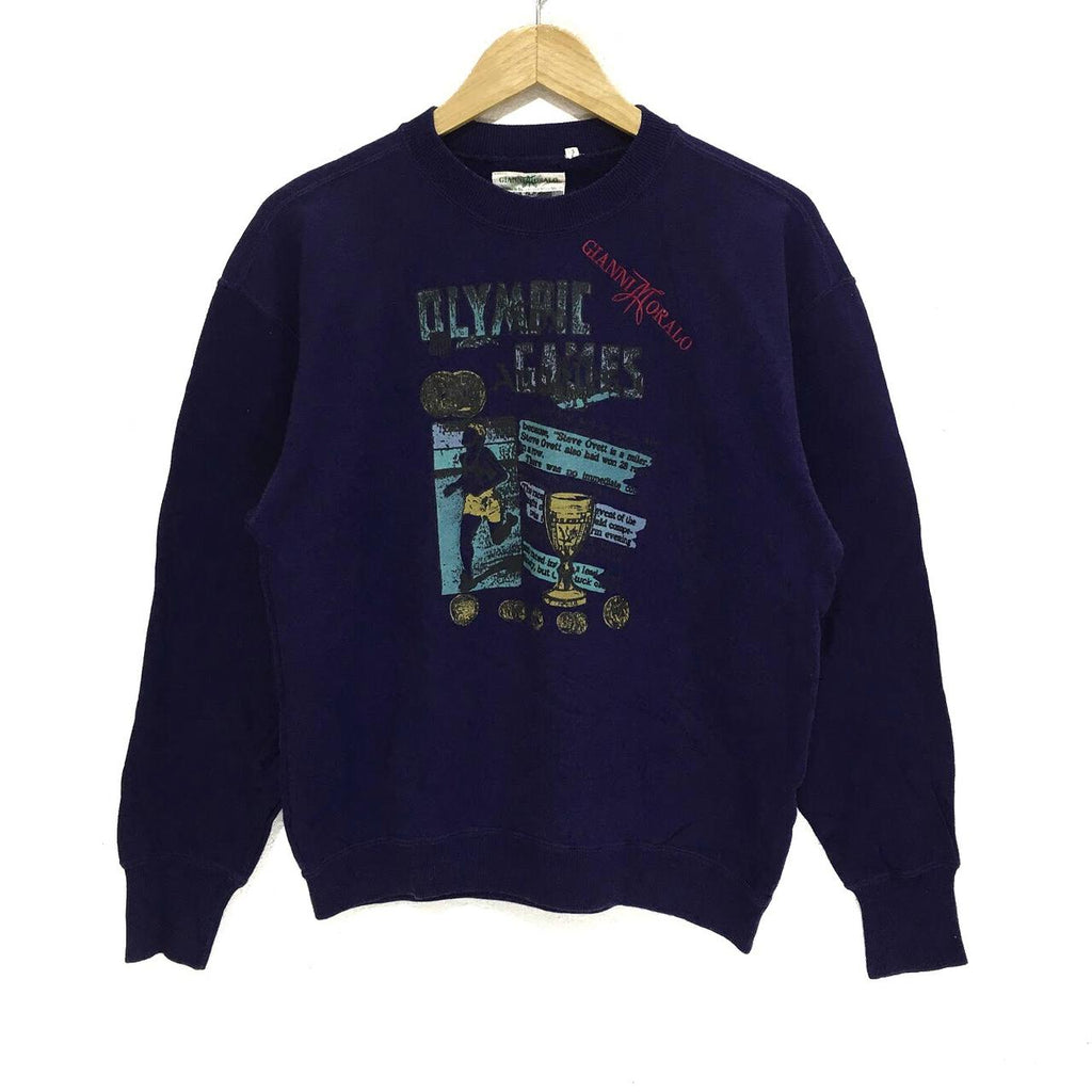 Vintage GIANNI MORALO Olympic Games Made In JAPAN Crew Sweatshirt Milano Jumper