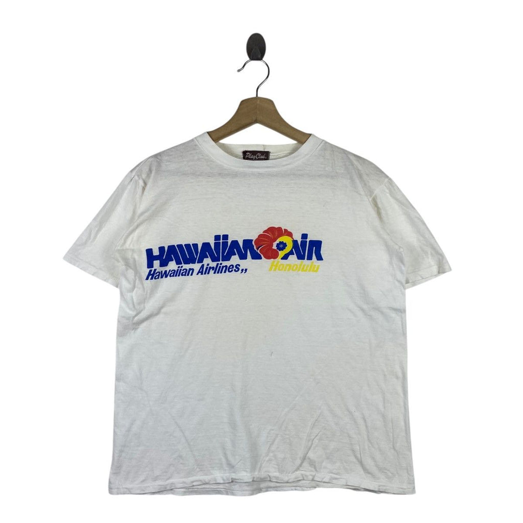 Vintage HAWAIIAN AIR AIRLINES Honolulu Hawaii Promo Tee Shirt Top Beach Vacation