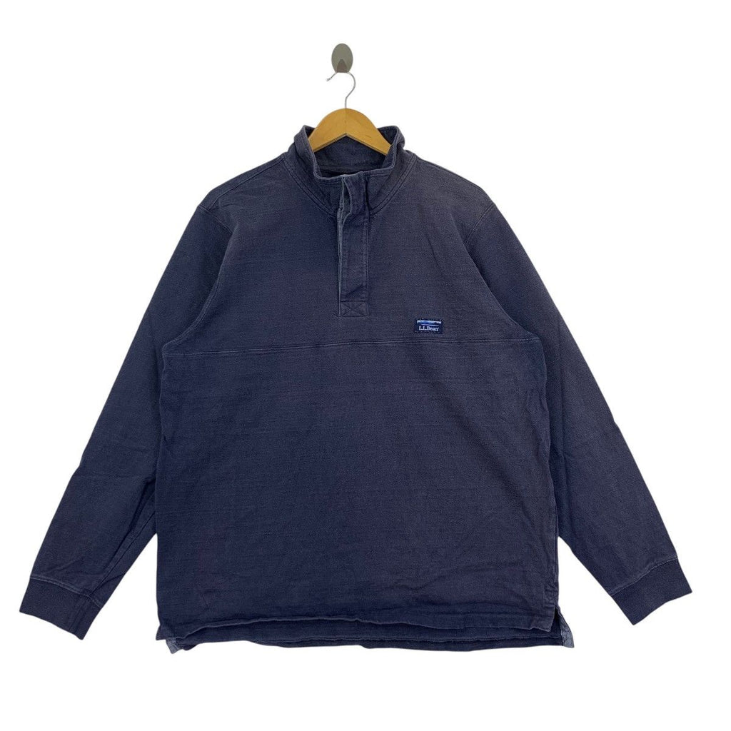 Vintage L.L. BEAN USA Natural Indigo Dyed Sun Faded Tee Shirt Top Long Sleeve