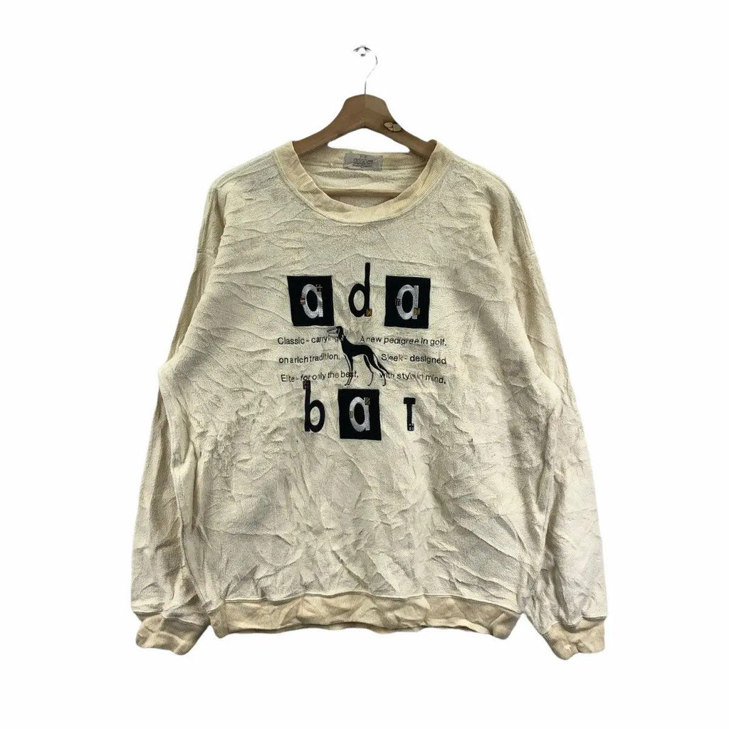 Vintage ADABAT PARIS DOG Pet Embroidery Sweatshirt Pullover Jumper Sweater