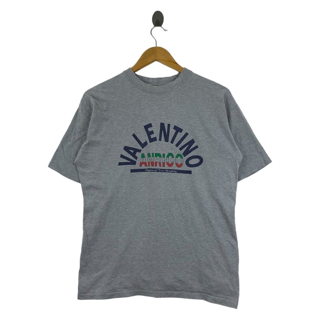 Vintage VALENTINO ANRICO ITALY Big Logo Tee Shirt Top Elegance