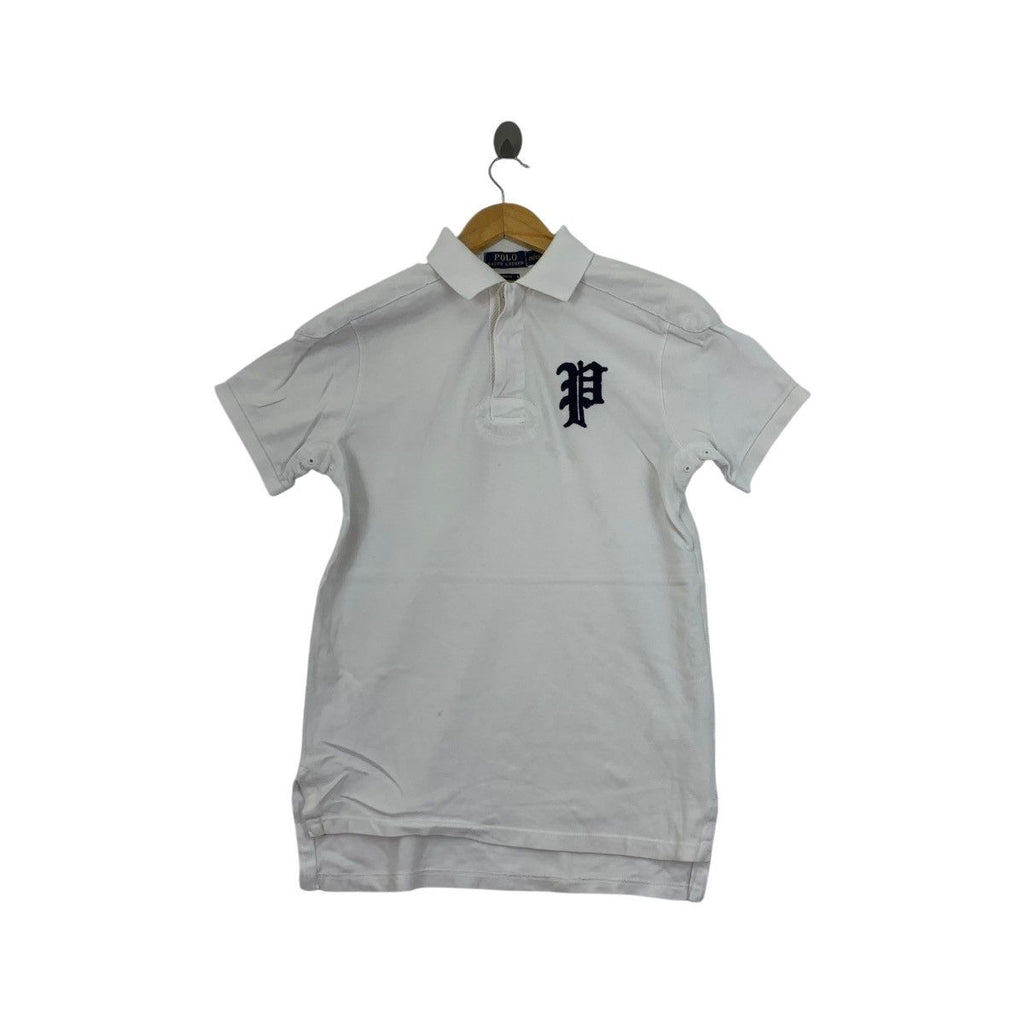 Vintage POLO RALPH LAUREN P Embroidered Custom Fit Tee Shirt Top Collar