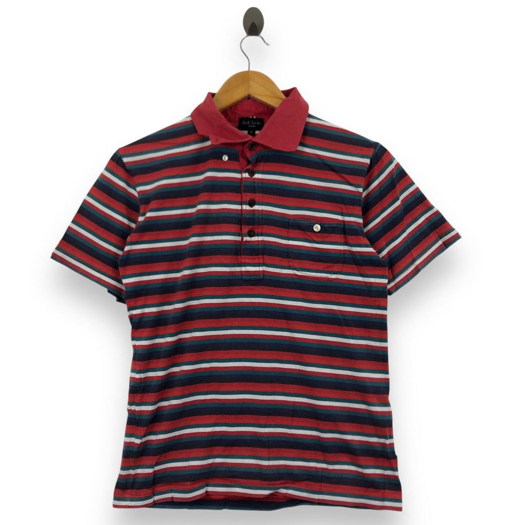 Vintage PAUL SMITH LONDON JEANS Collection Polo Tee Shirt Top Striped Pocket