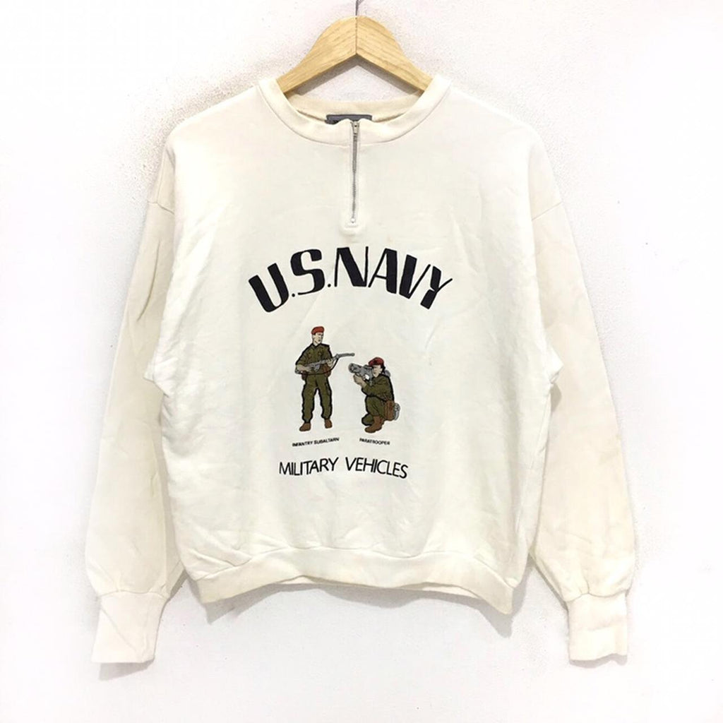 Vintage US NAVY Military Infantry Paratrooper USN USA Air Force USAAF Crewneck Sweater Sweatshirt Jumper Pullover World War Army