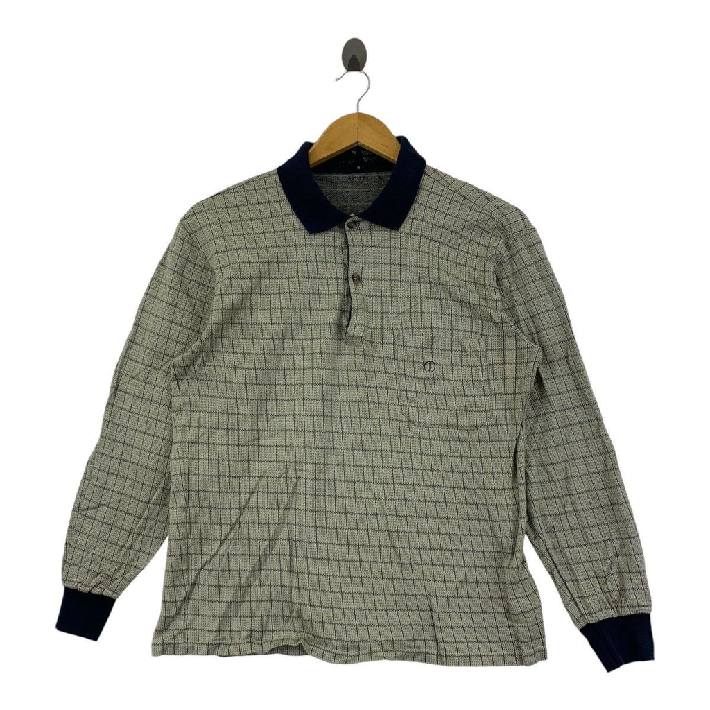 Vintage 90’ DUNHILL LONDON Made In Italy Polo Tee Shirt Top Plaids Checks Design