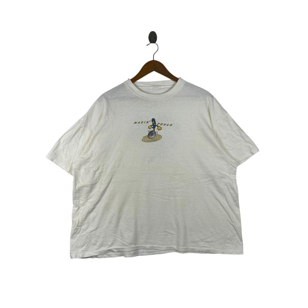 Vintage Y2K MAKIN DOUGH HYP With Everything Baggy Tee Shirt Top Pizza Skateboard