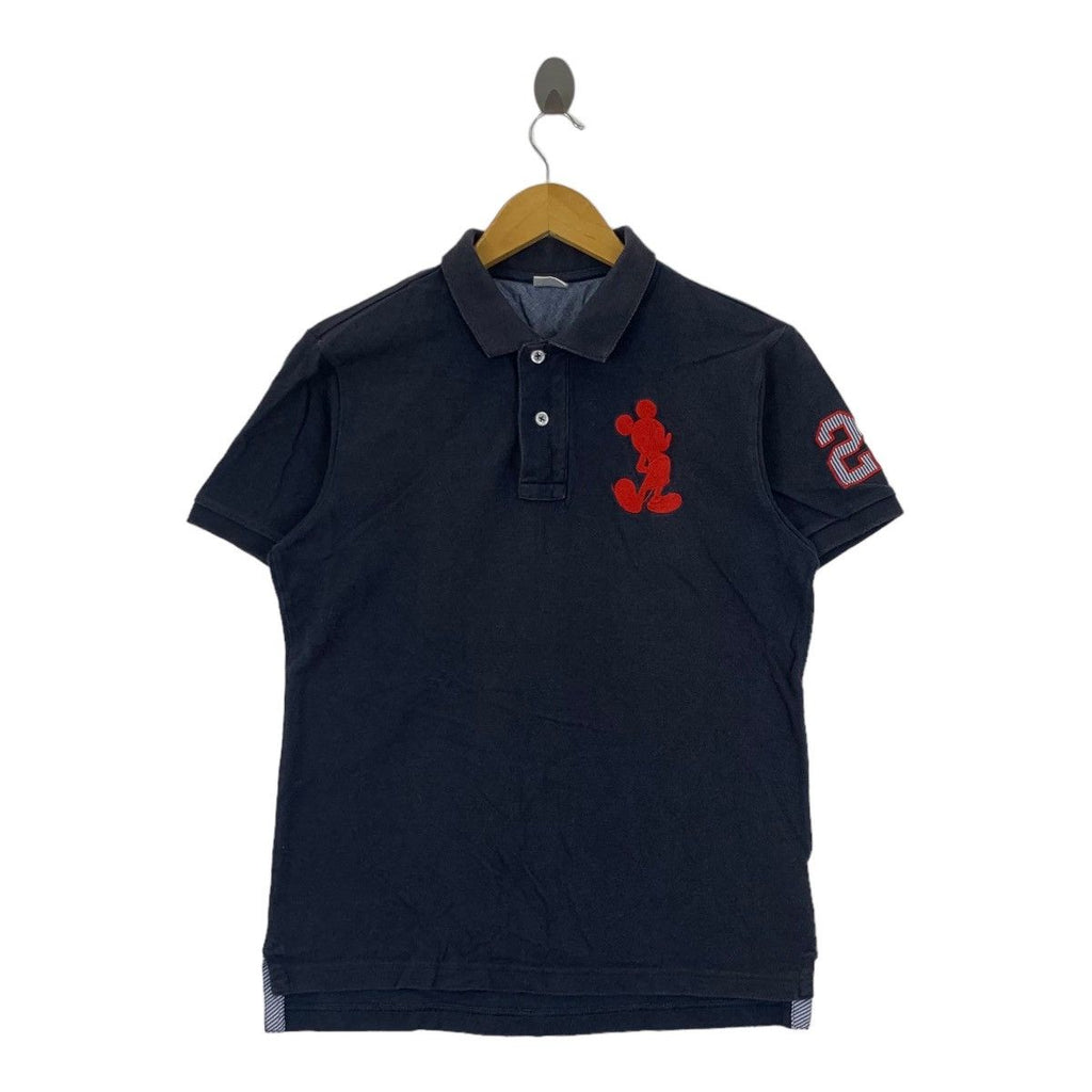 IGNIO x MICKEY MOUSE Embossed Polo Tee Shirt Top Office Formal