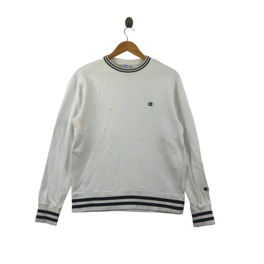 Vintage CHAMPION USA Small Logo Embroidered Ringer Sweatshirt Sweater Pullover Jumper
