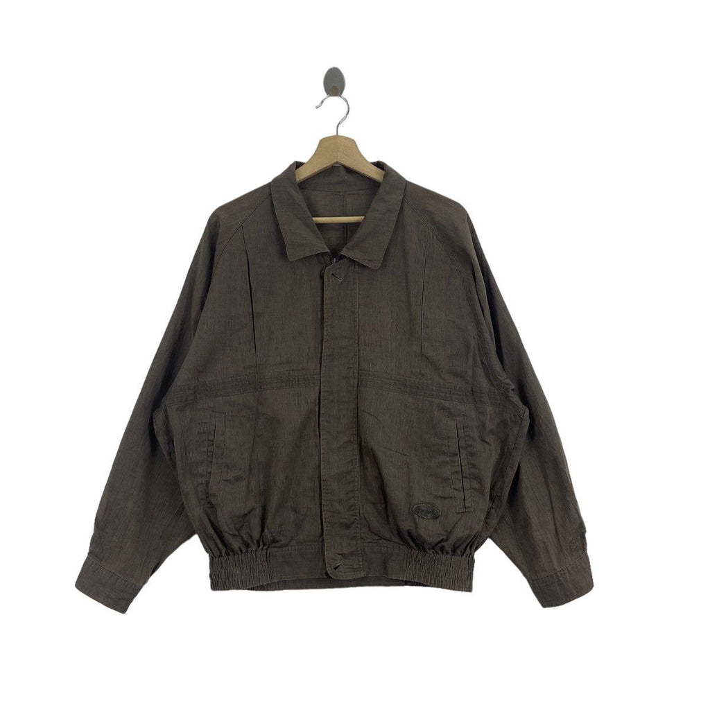 Vtg PIERRE CARDIN Samedi Dimanche Collection Brown Jacket Zipper Windbreaker
