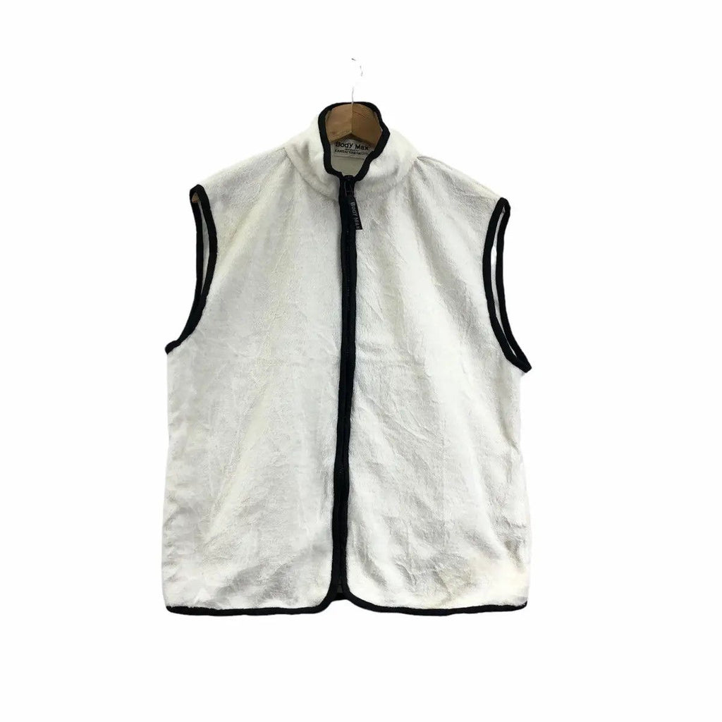 Vintage 90’ KANSAI YAMAMOTO BODY MAX White Fleece Jacket Windbreaker Sweater
