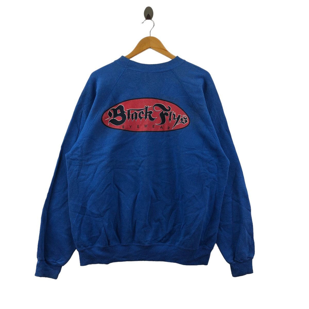 Vintage 90’ BLACK FLYS EYEWEAR SKATEBOARD Sweatshirt Sweater Pullover Jumper