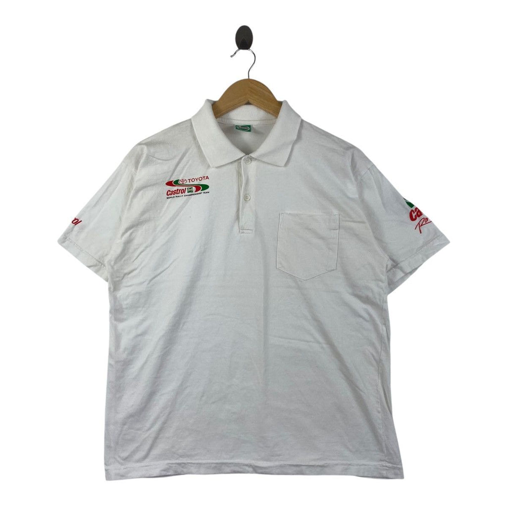 Vintage TOYOTA CASTROL RACING Rally Championship Tee Shirt Top Polo World Team