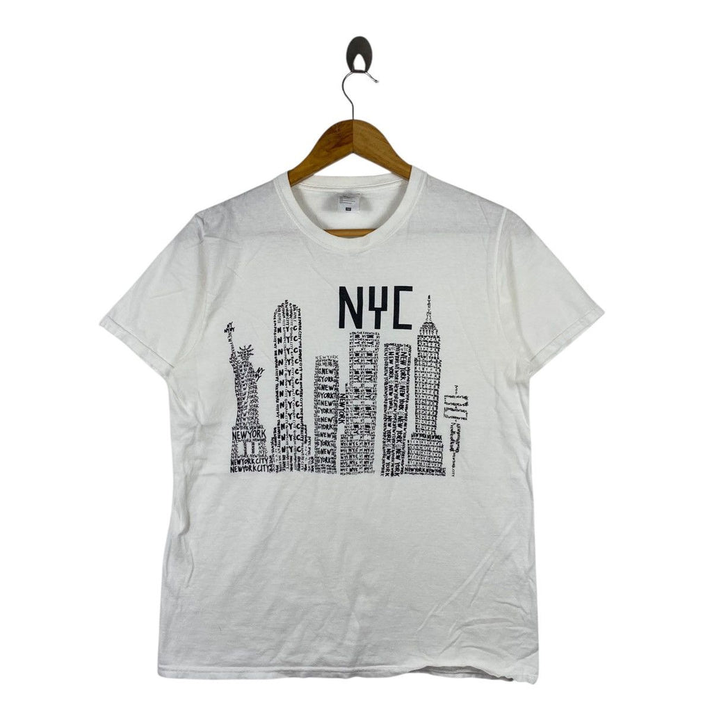 Vintage NEW YORK CITY NYC Doodles Comic Strip Tee Shirt Top Pop Art Illustration