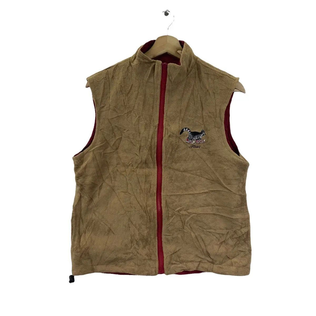 Vintage B. KLIBAN CATS Reversible Fleece Vest Jacket Tank Top Fishing Outdoor