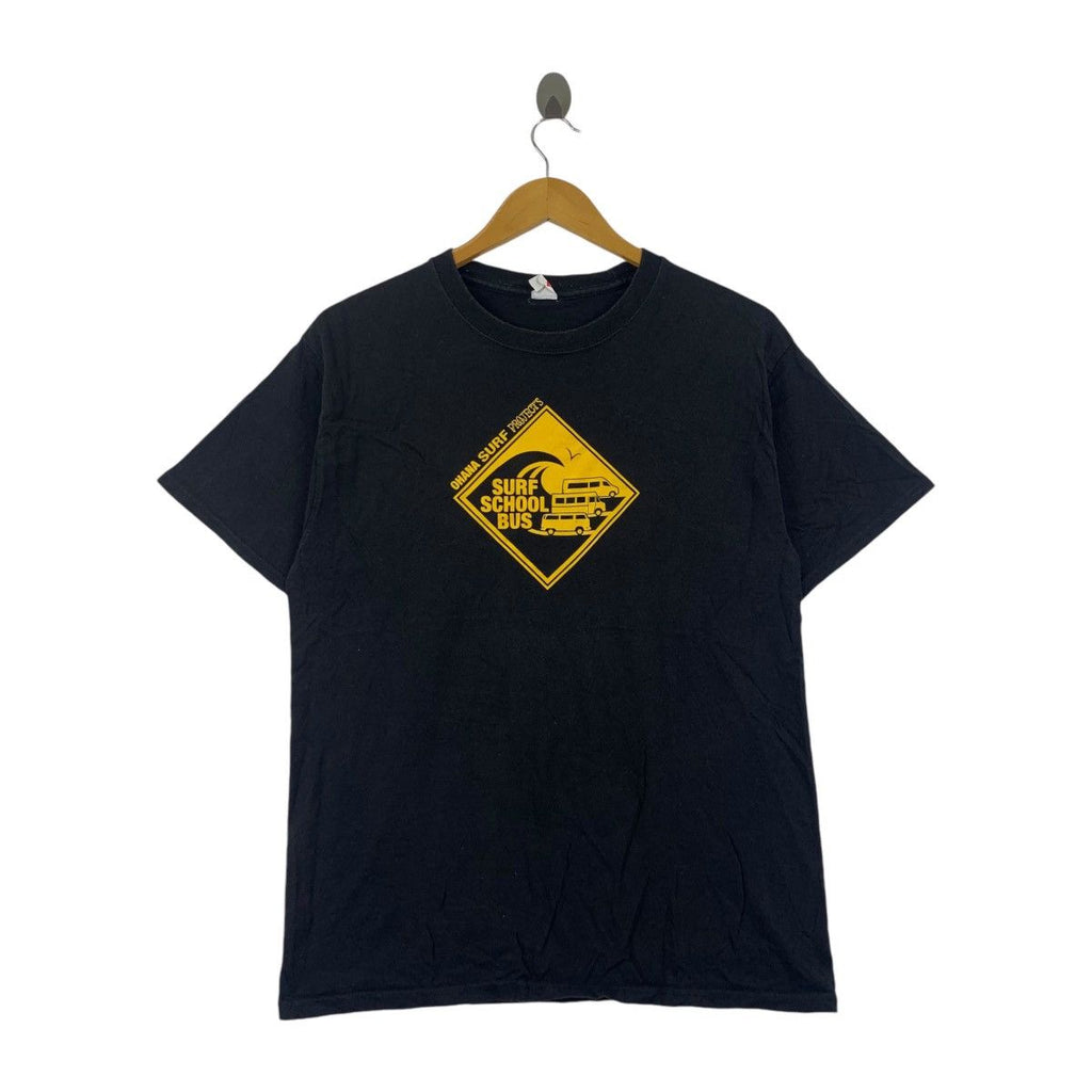 Vintage OHANA SURF PROJECTS School Bus Tee Shirt Top Illustration Artist