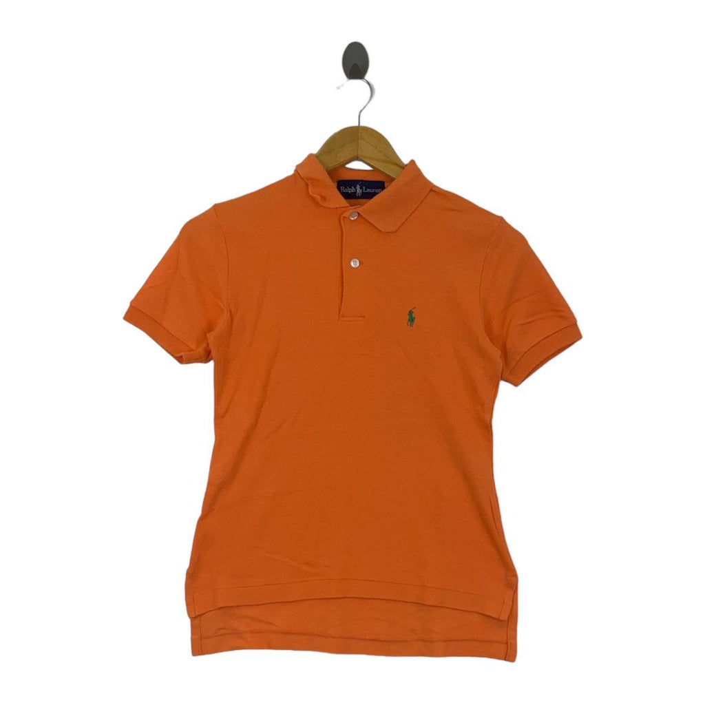 Vintage POLO RALPH LAUREN Small Pony Polo Tee Shirt Top Orange Office