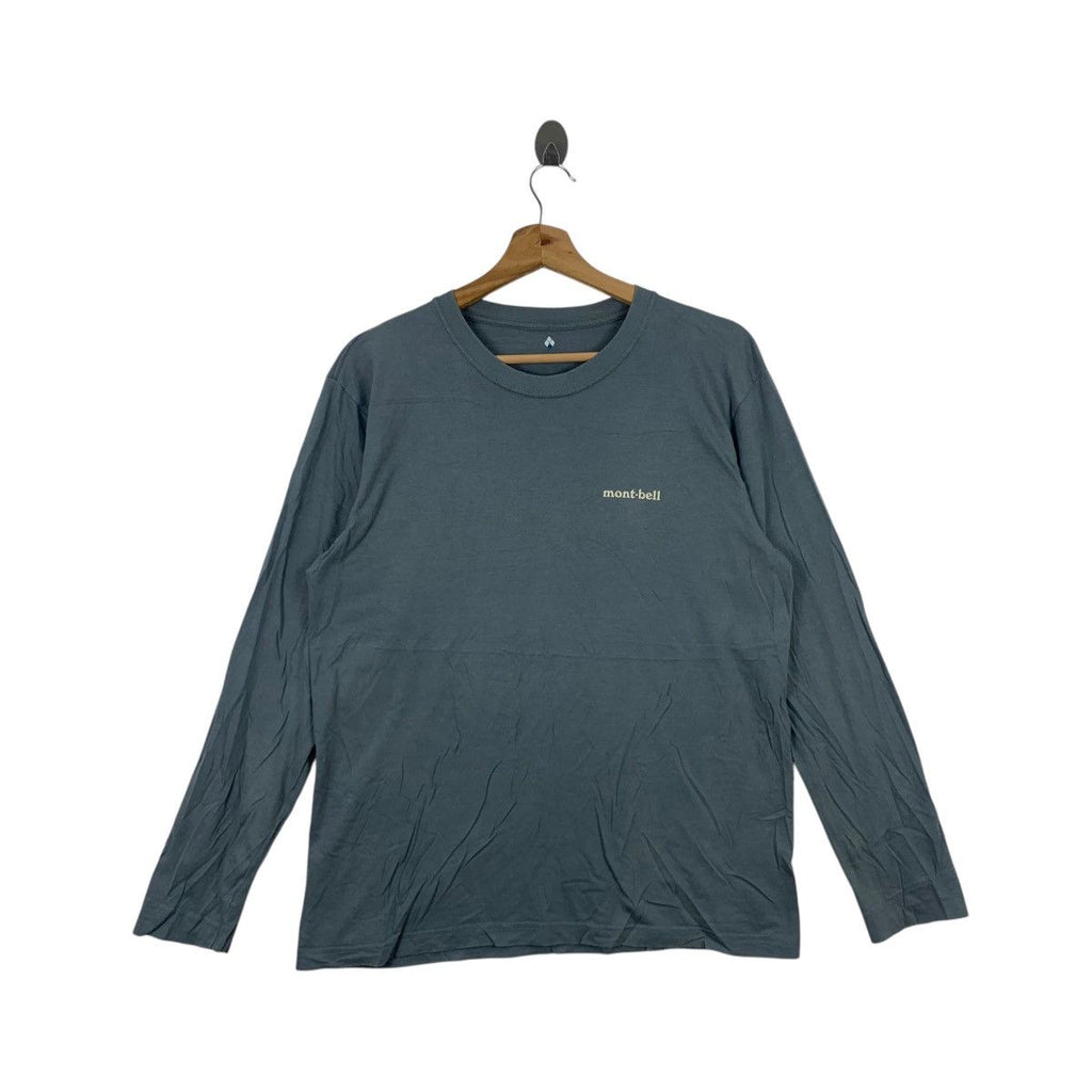 Vintage MONTBELL JAPAN OUTDOOR Embossed Logo Tee Shirt Top Long Sleeve