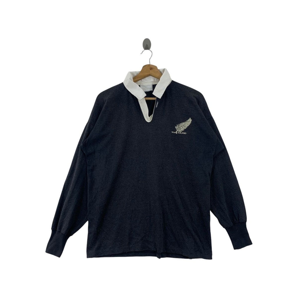 Vintage 90’ GHIA NEW ZEALAND Rugby All Blacks Tee Shirt Top Long Sleeve Jonah Lomu