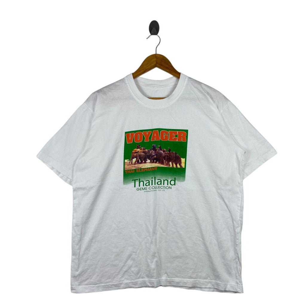 Vintage THAILAND GEMS COLLECTION Voyager Tee Shirt Top Thai Elephant