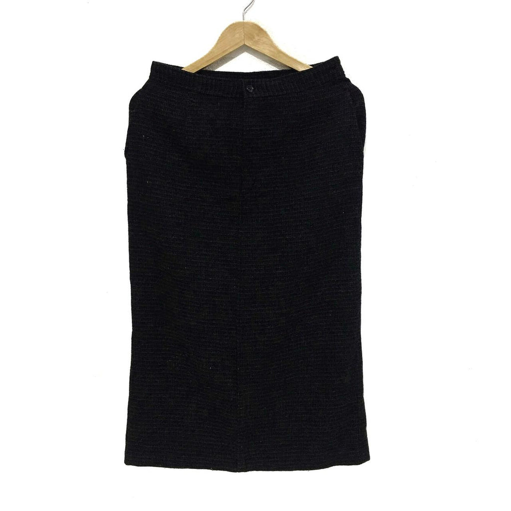 Tricot COMME des GARCONS Made In JAPAN Long Maxi Skirt Small Wool Nylon Black Homme Plus