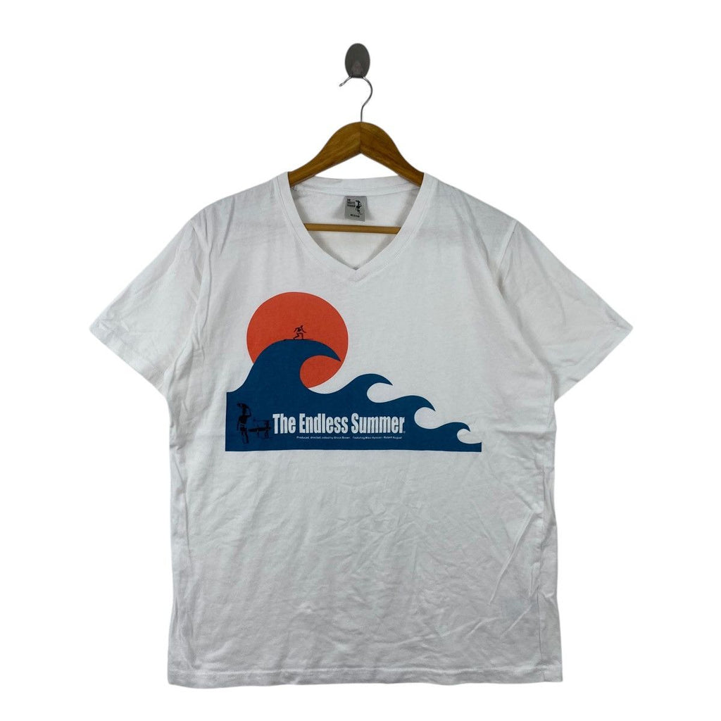 MOVIE THE ENDLESS SUMMER Bruce Brown Film Tee Shirt Top V Neck Wave Surf