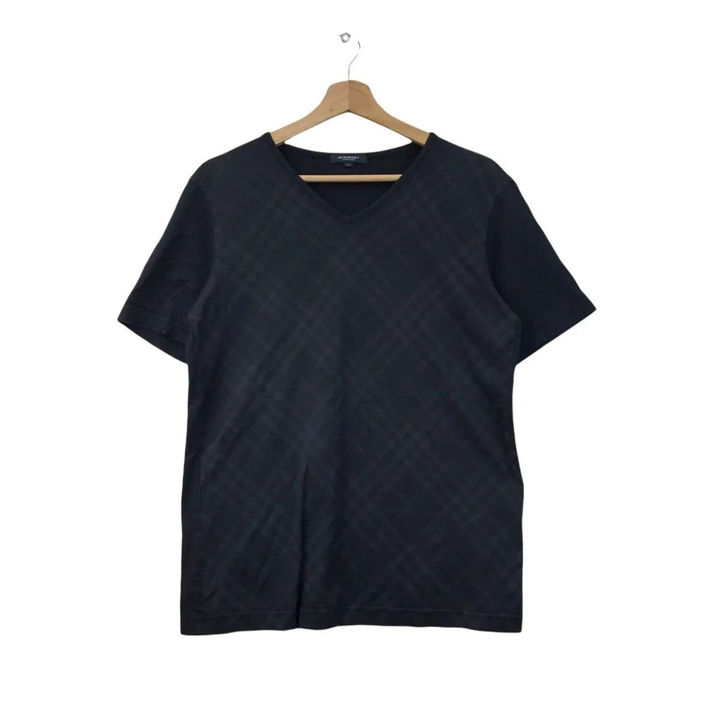 Vintage BURBERRY LONDON Nova Checks Monogram V Neck Tee Shirt Top Riccardo Tisci