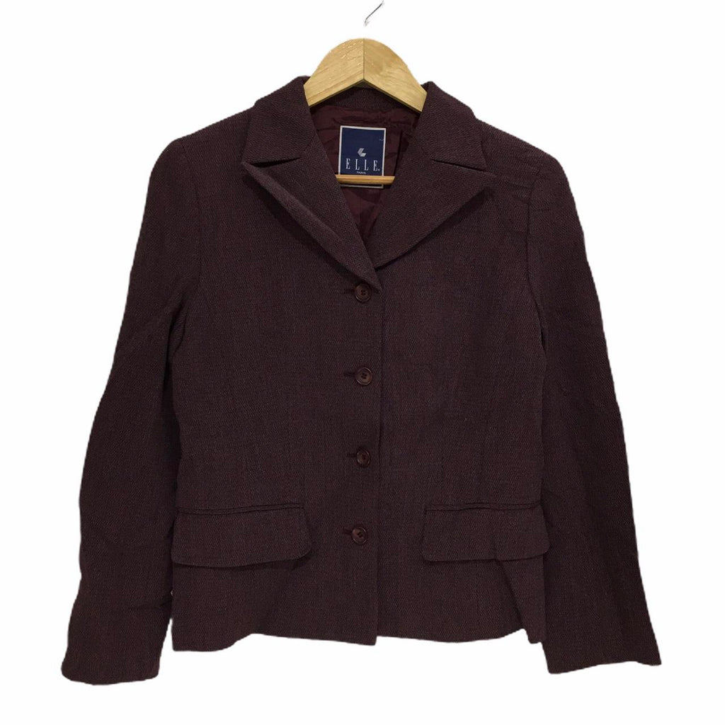 Vintage ELLE PARIS Striped Button Blazer Sport Coat Sweater Jacket