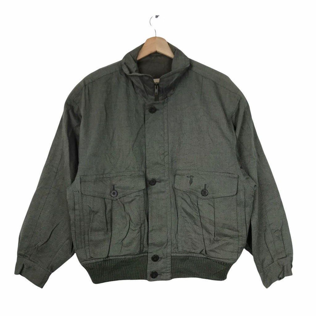 Vintage 90' TRUSSARDI PARIS Harrington Bomber Jacket Parka Windbreaker Sport Coat Outdoor Tennis