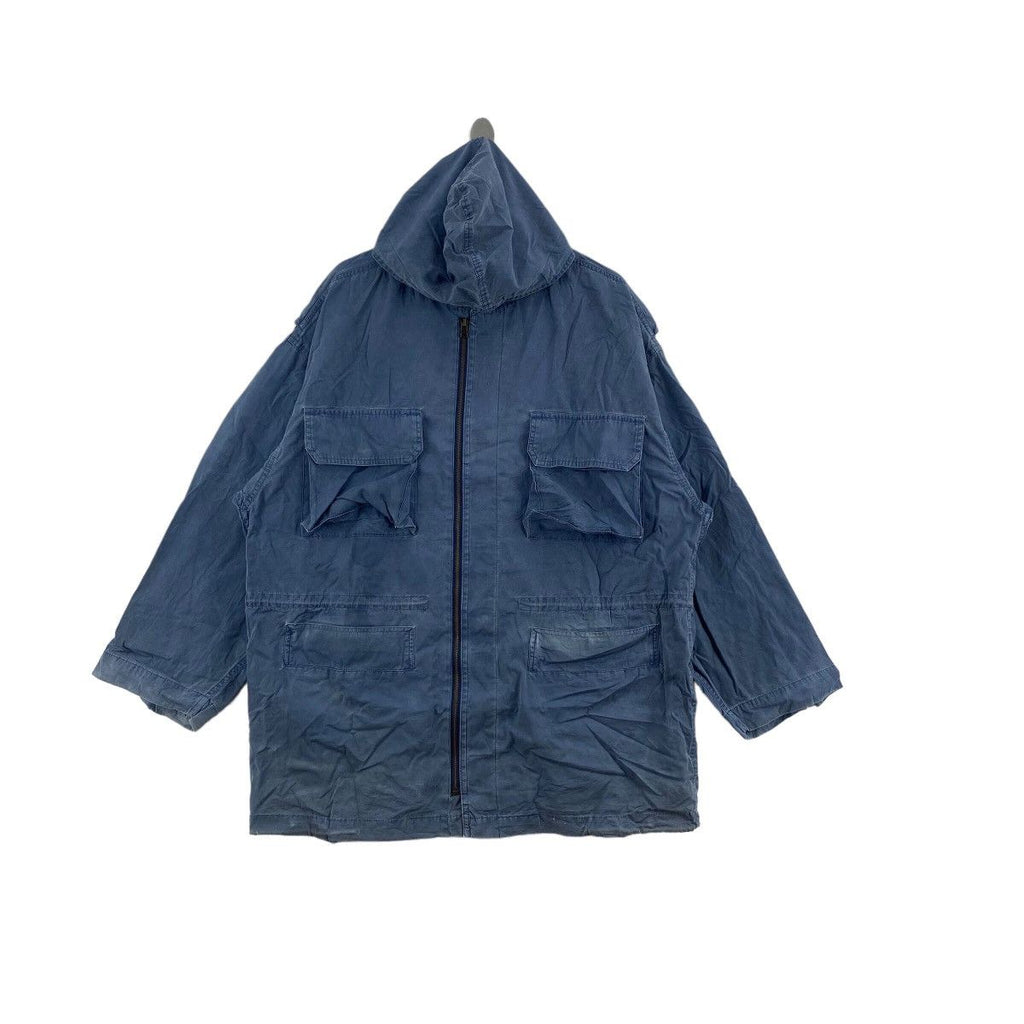 Vintage GLENOVER LONDON M65 Hoodie Indigo Worker Jacket Pure Natural Dye