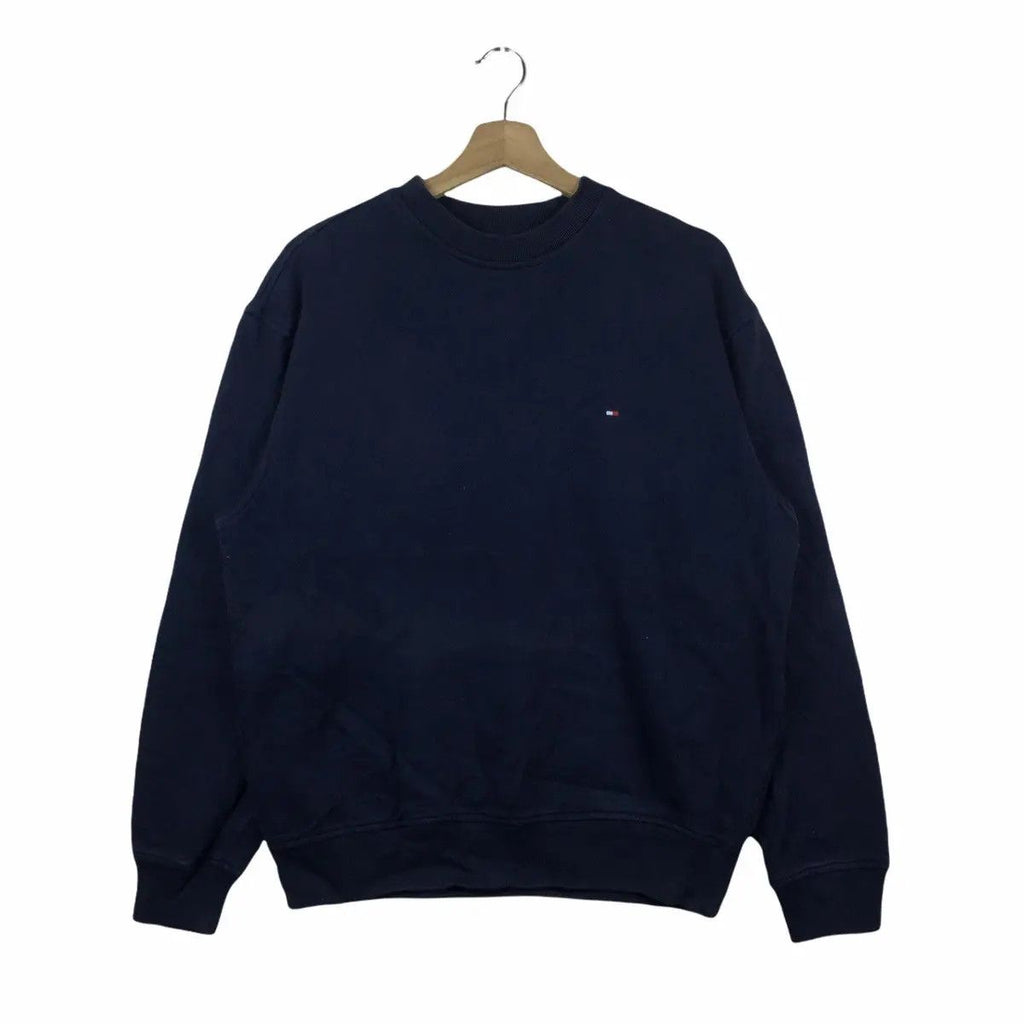 Vintage TOMMY HILFIGER Flag Embroidered Sweatshirt Pullover Minimalist Design