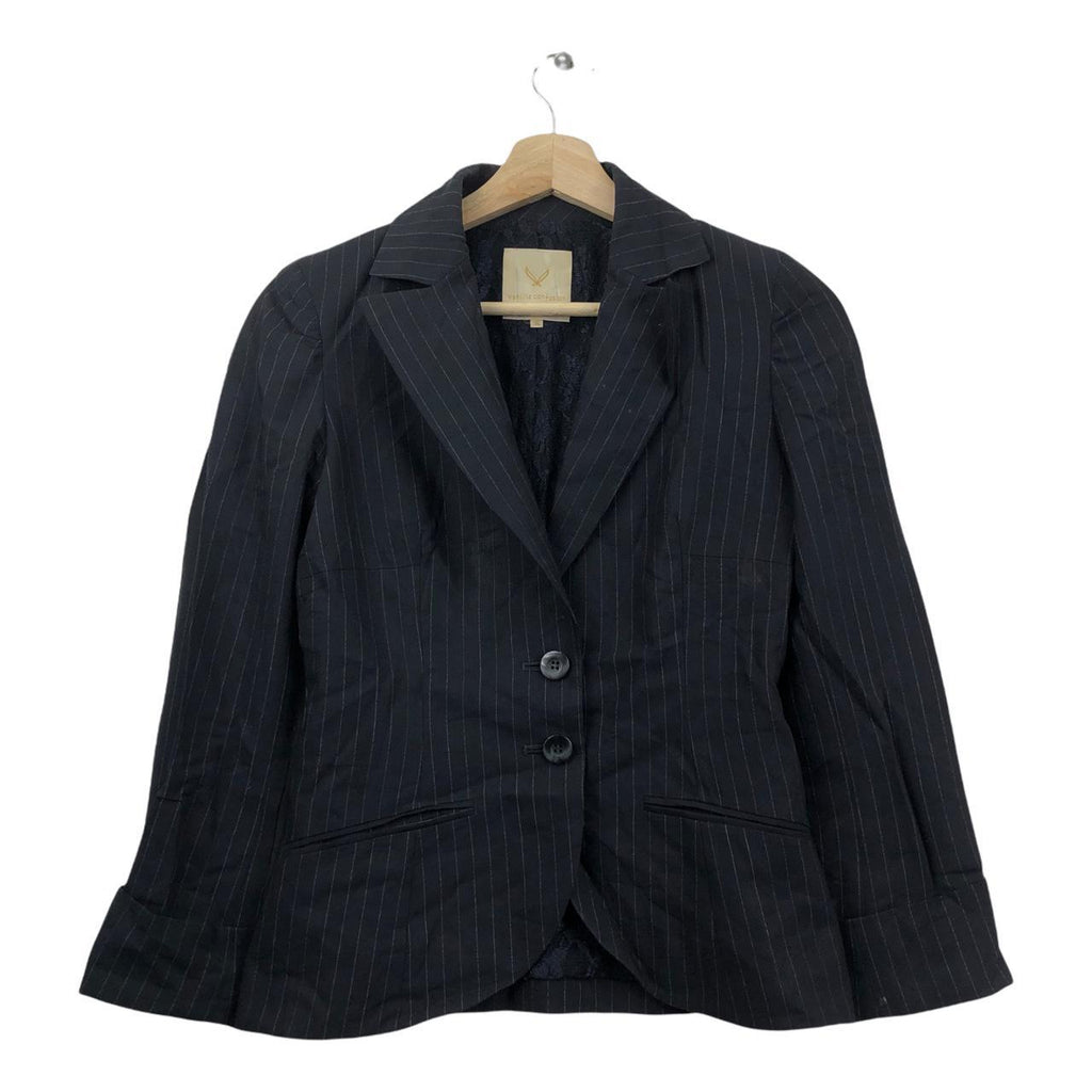 Vtg VANILLA CONFUSION JAPAN Designer 2 Button Blazer Striped Suit Sports Coat Minimalist