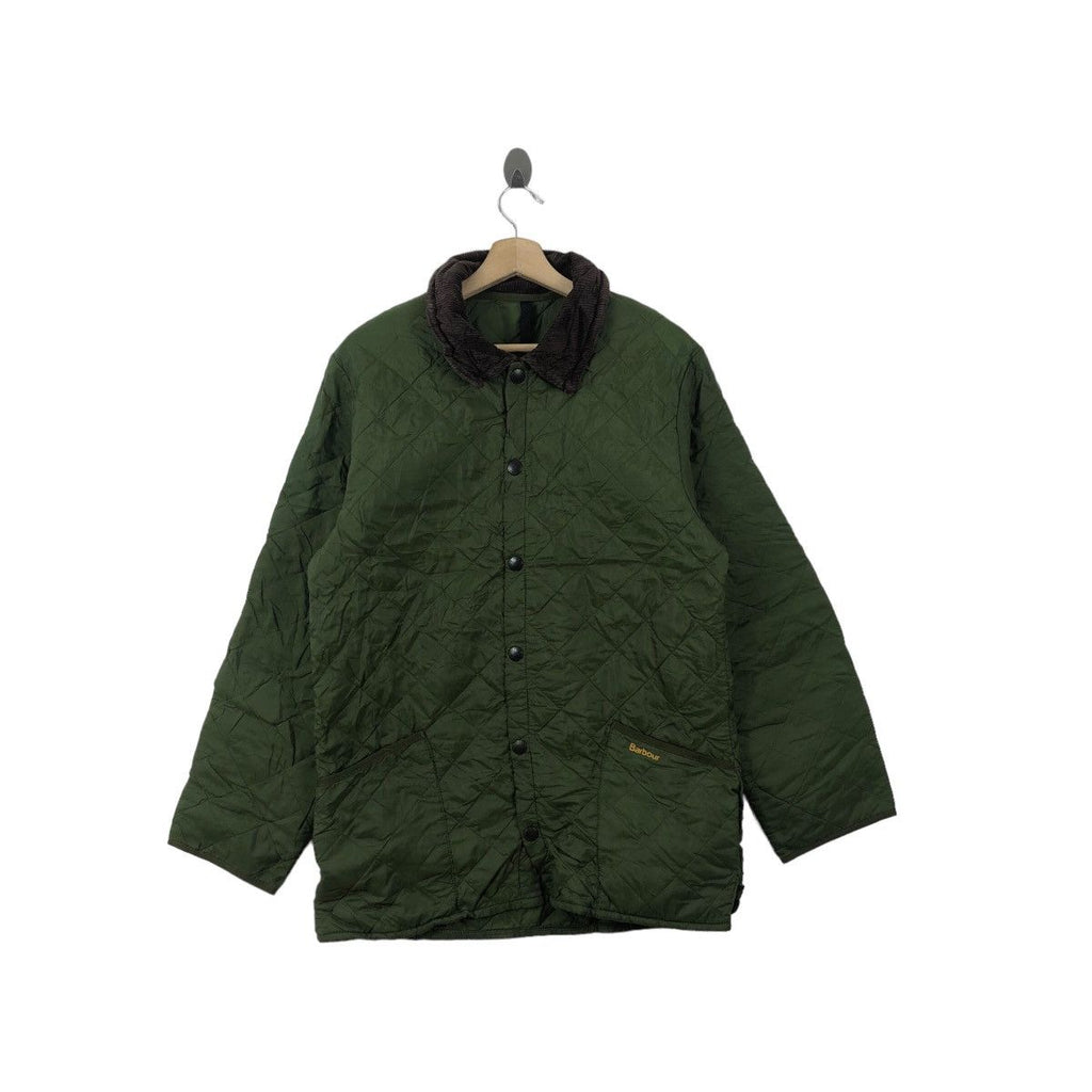 Vintage BARBOUR LIDDESDALE Diamond Quilted Green Jacket Iconic Signature Windbreaker