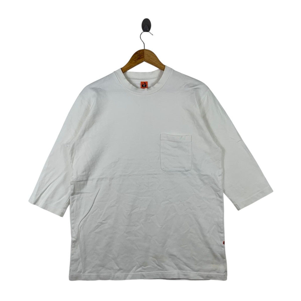 SEVEN UNIFORM JAPAN Minimalist Design Baggy Tee Shirt Top Pocket 3 Quarter Sleeve