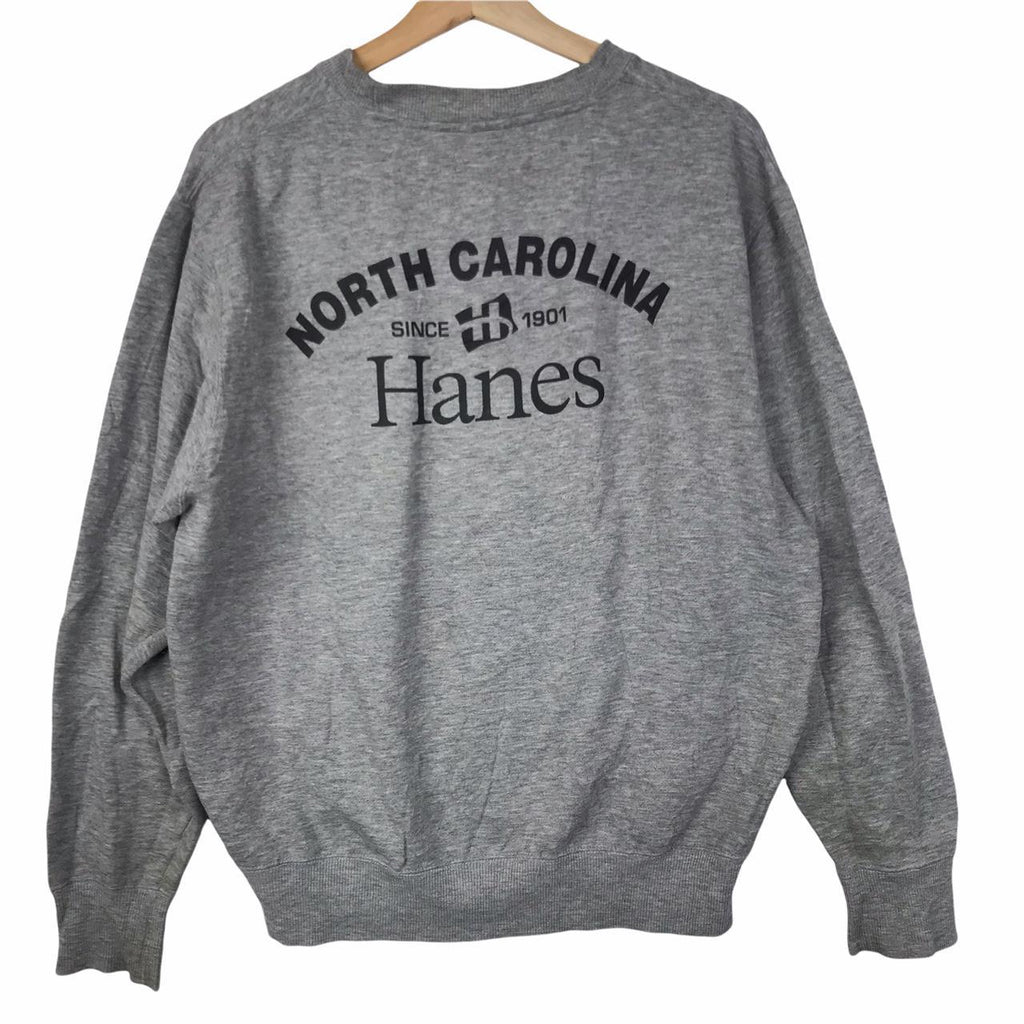 Vtg HANES NORTH CAROLINA Minimalist Design Sweatshirt Crewneck Pullover Sweater