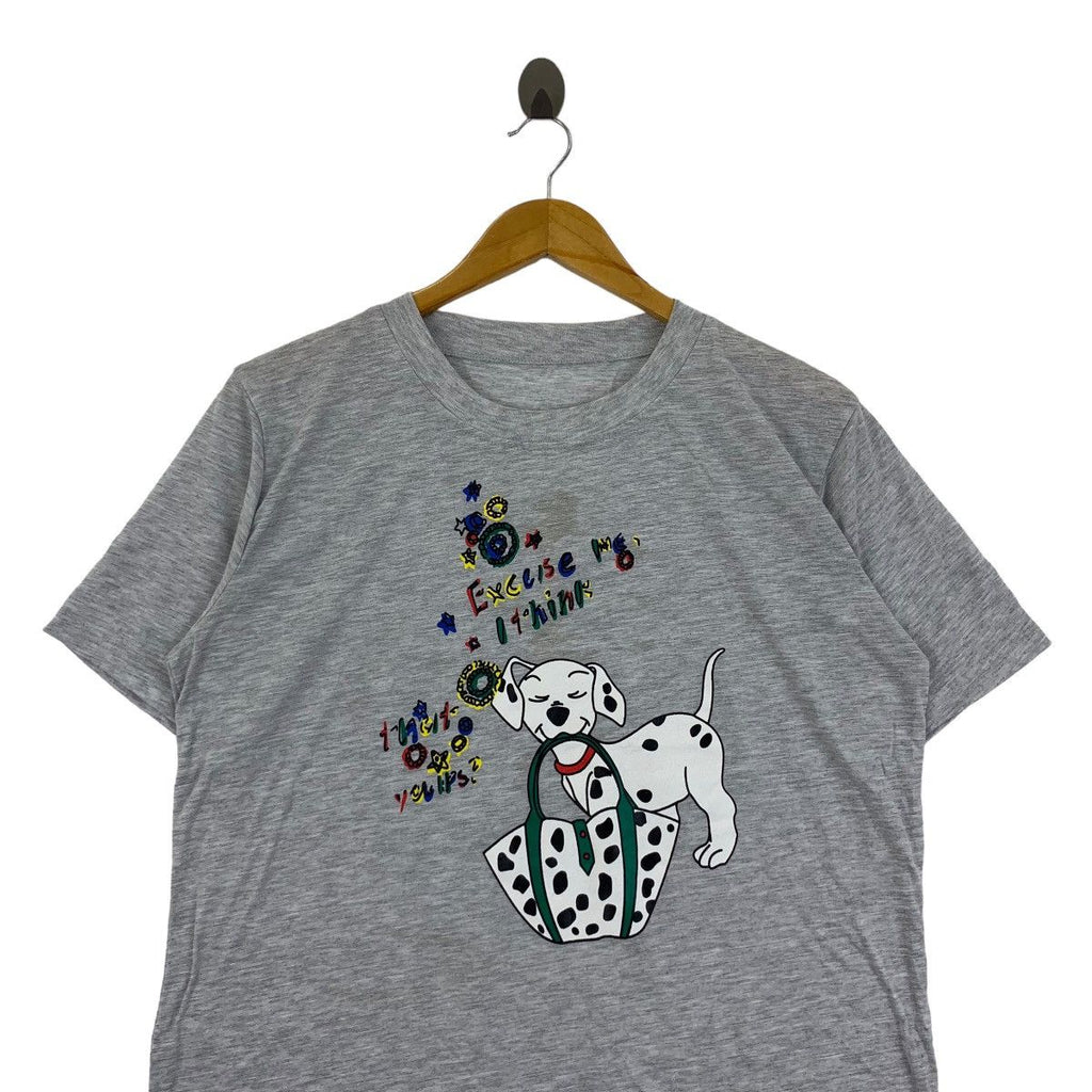 Vintage DALMATIANS DOG PET Cartoon Tee Shirt Top Movie Film