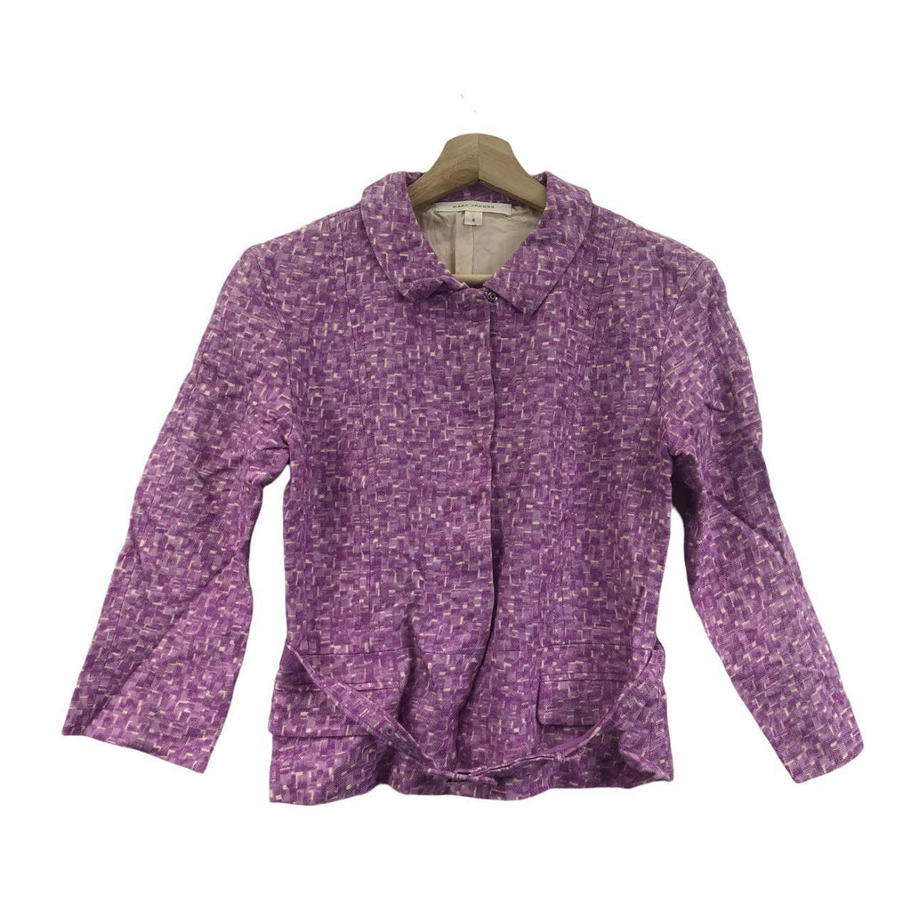 Vtg MARC JACOBS New York Pret A Porter Purple Jacket Designer Trench Coat Parka