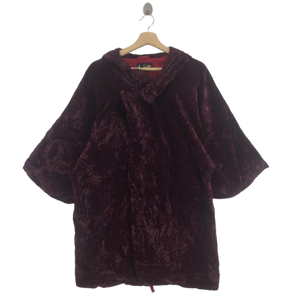 Vintage 70’ SCHEIBLER WEST GERMANY Velvet Maroon Coat Cape Jacket