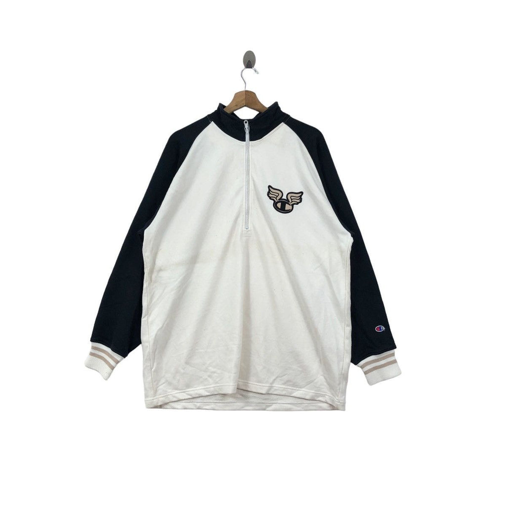 Vintage CHAMPION Wheels Half Zipper Baggy Sweatshirt Sweater Pullover Jumper