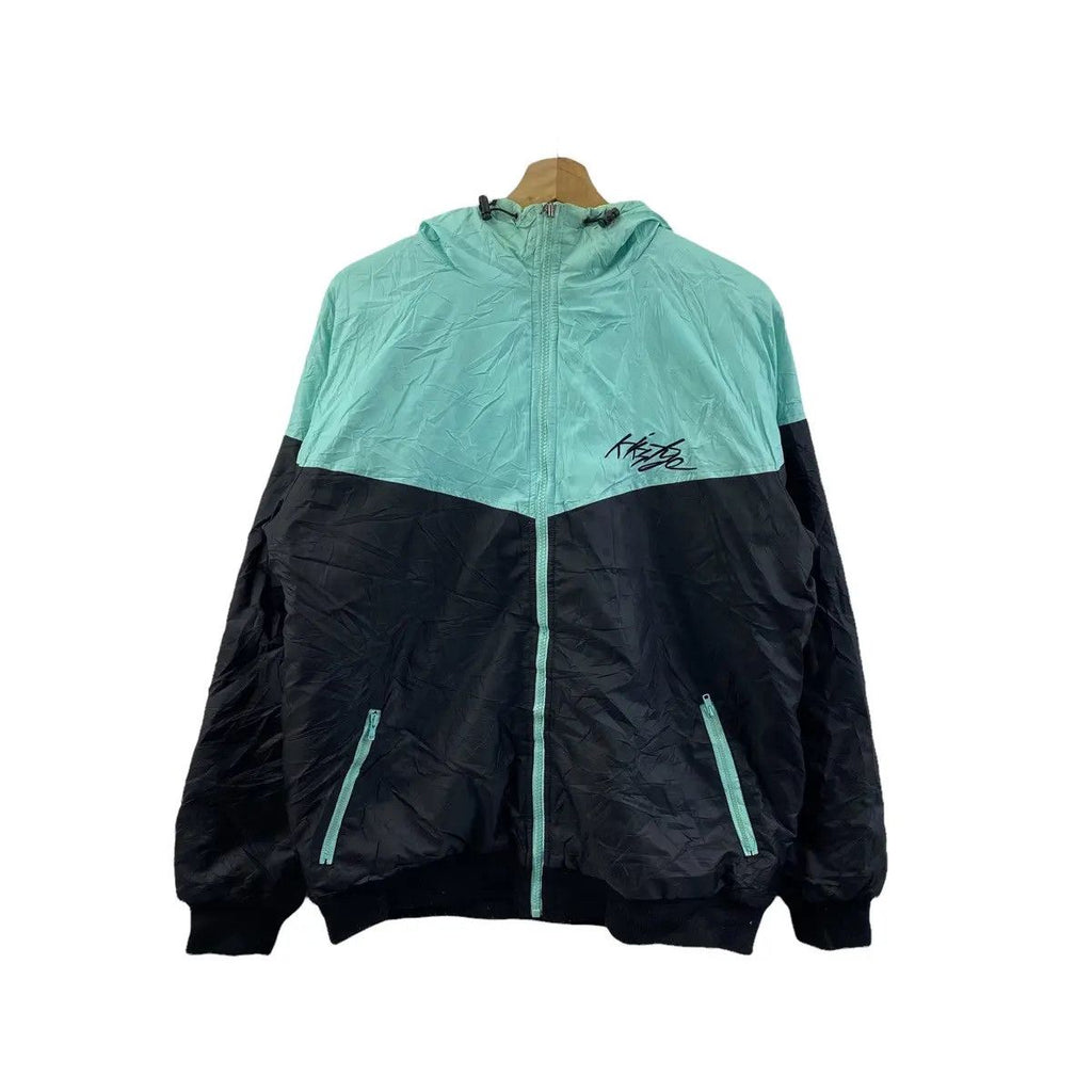 Vtg KIKS TYO JAPAN Sneaker Nuts Green Jacket Hoodie Windbreaker Outdoor Camping
